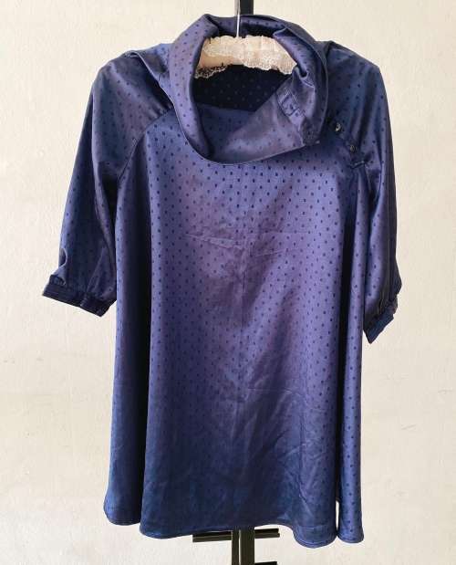 SILK STYLE SHINING BLUE SPECIAL DESIGN DRESSING SIZE S