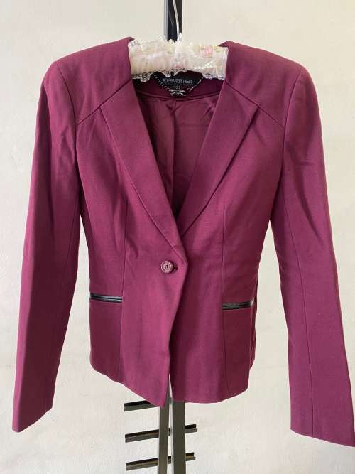 FOREVER NEW WINE RED SUIT JACKET AUS6 EUR34 S