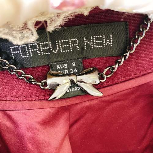 FOREVER NEW WINE RED SUIT JACKET AUS6 EUR34 S