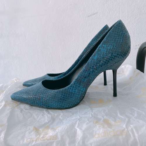 ZARA WOMAN BLUE SERPENTINITE STYLE HIGH-HEELED SHOES EUR36