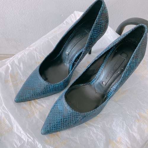 ZARA WOMAN BLUE SERPENTINITE STYLE HIGH-HEELED SHOES EUR36