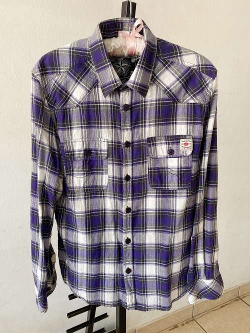 JACKandJONES PURPLE CHECKED SHIRT for MEN SIZE M