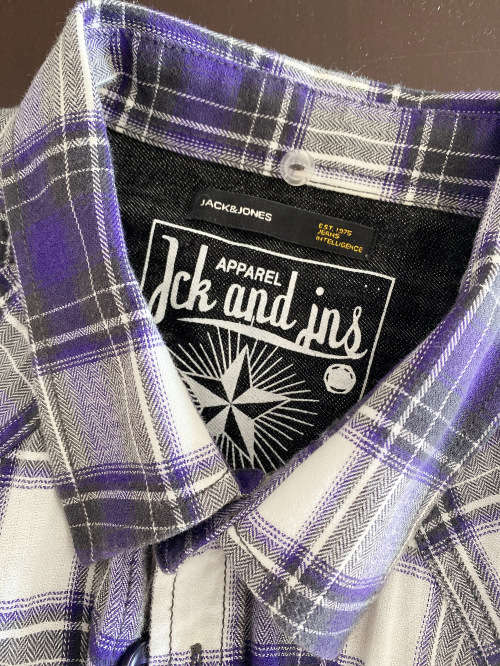 JACKandJONES PURPLE CHECKED SHIRT for MEN SIZE M