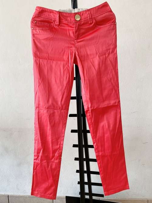 ONLY SHINING PINK Silk SKINNY PANTS