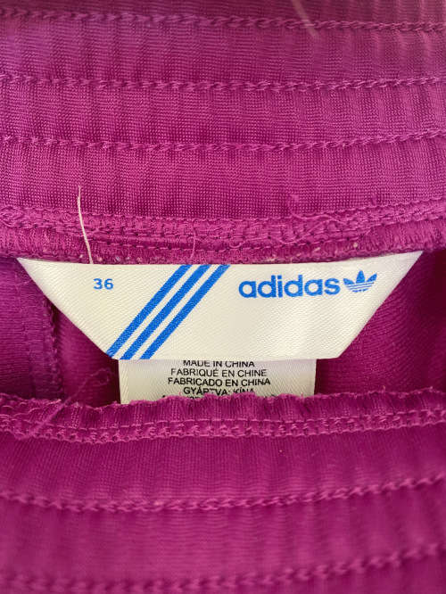 adidas purple open both side sports pants size S 36