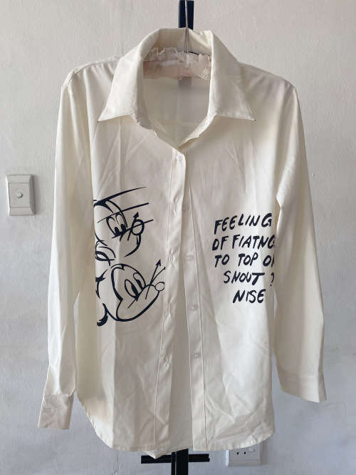 MICKEY manuscripts Cartoon Design Shirt one size