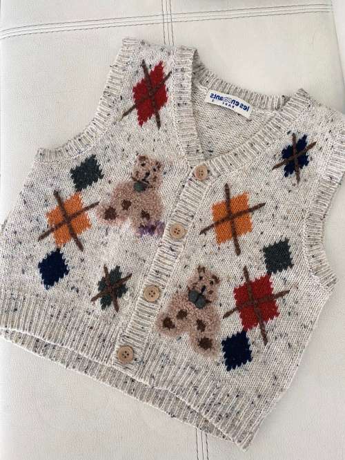 Bear Design Knitwear waistcoat 3-4Y