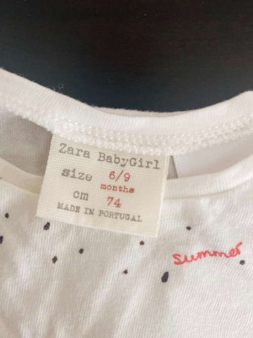 ZARA BABY GIRL Watermelon White T-shirt 6-9M