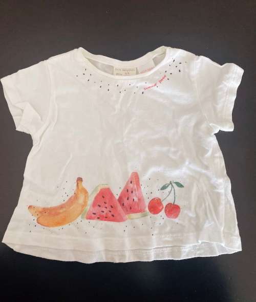 ZARA BABY GIRL Watermelon White T-shirt 6-9M