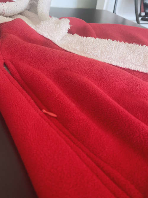 Red Polar fleece cloak for Girl 3Y 90cm