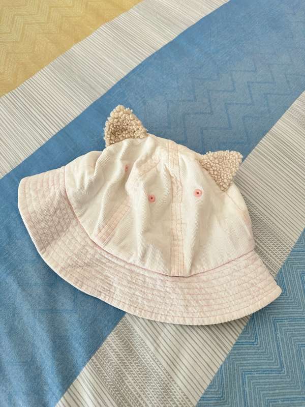 Baby Pink Cat Design Hat for kids 2-4Y