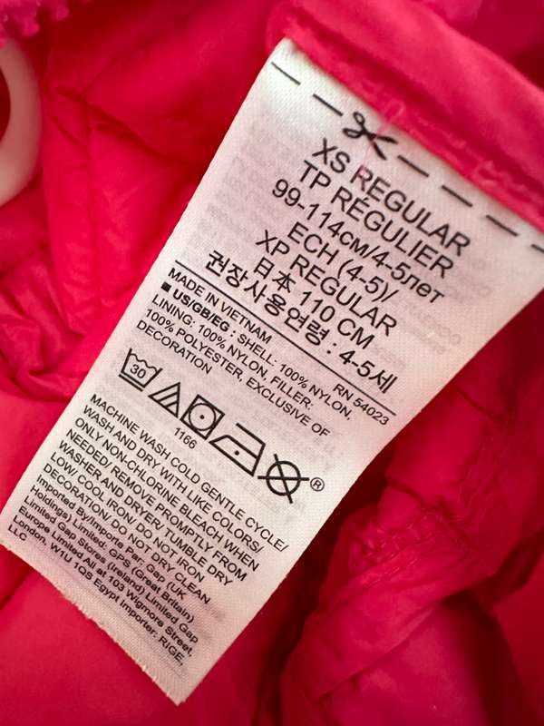 GAP PINK WINTER JACKET FOR GIRLS 4-5Y