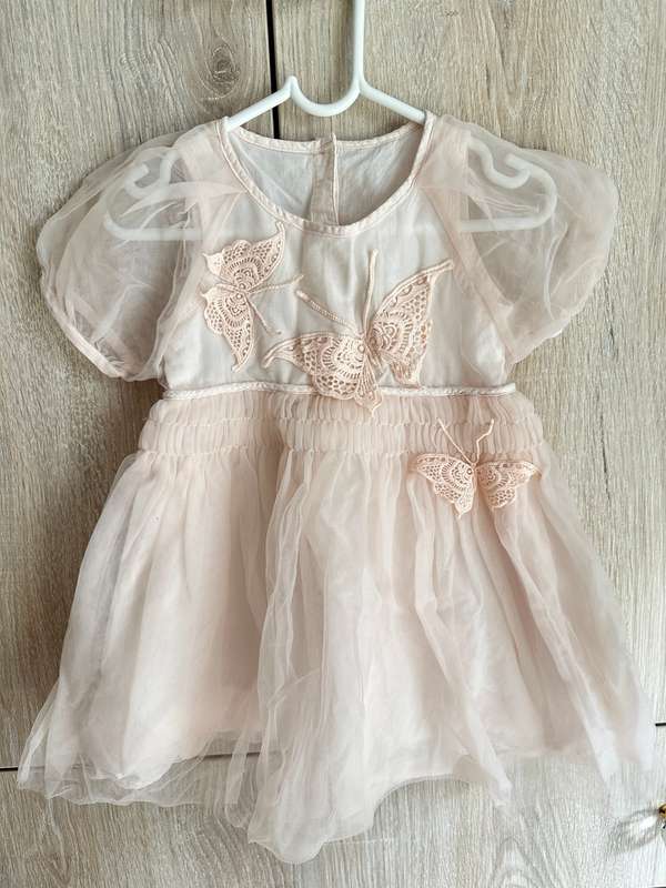Gentle Pink butterfly Tulle DRESS for girl 3-4Y