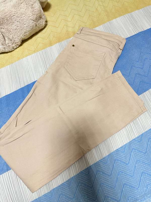 Designer Super Star Beige elastic Jeans for lady Size S
