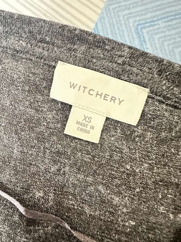 WITCHERY GREY COTTON T-shirt with chain for lady SIZE XS