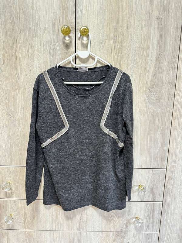 WITCHERY GREY COTTON T-shirt with chain for lady SIZE XS