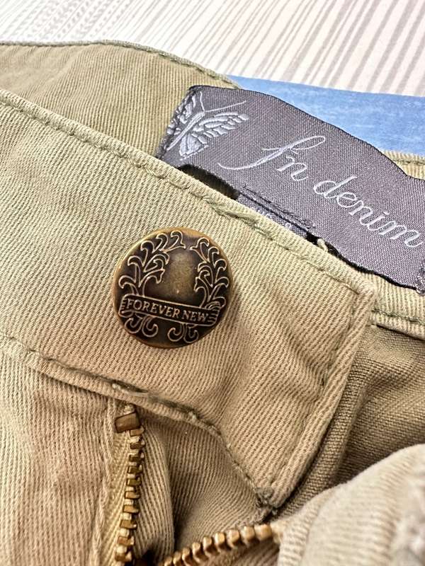 FOREVER NEW ARMY GREEN DENIM JEANS PANTS SIZE AUS8 EUR36 USA4