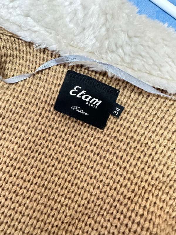 PARIS ETAM KNITWEAR WITH FUR JACKETS SIZE XS