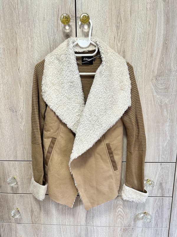 PARIS ETAM KNITWEAR WITH FUR JACKETS SIZE XS