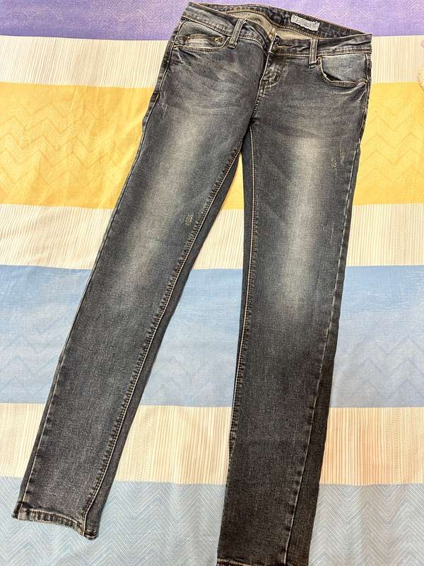 LOWER WAIST SKINNY JEANS Grey Blue Size XS
