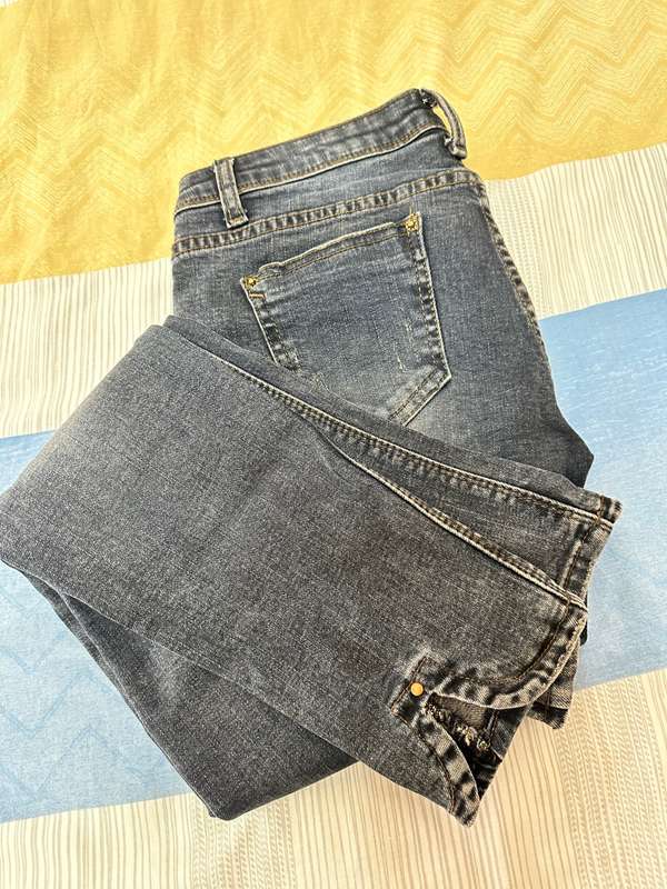 LOWER WAIST SKINNY JEANS Grey Blue Size XS