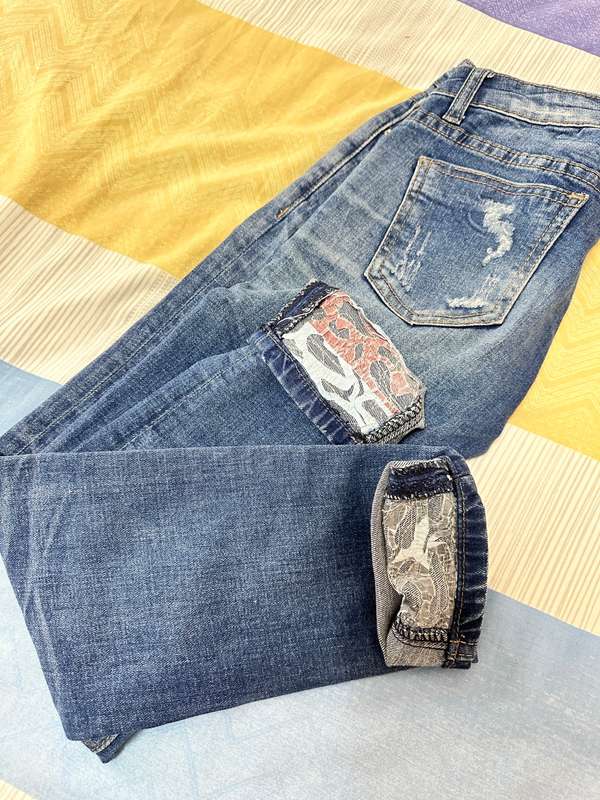 LOWER WAIST Straight JEANS Clssic Blue Size XS