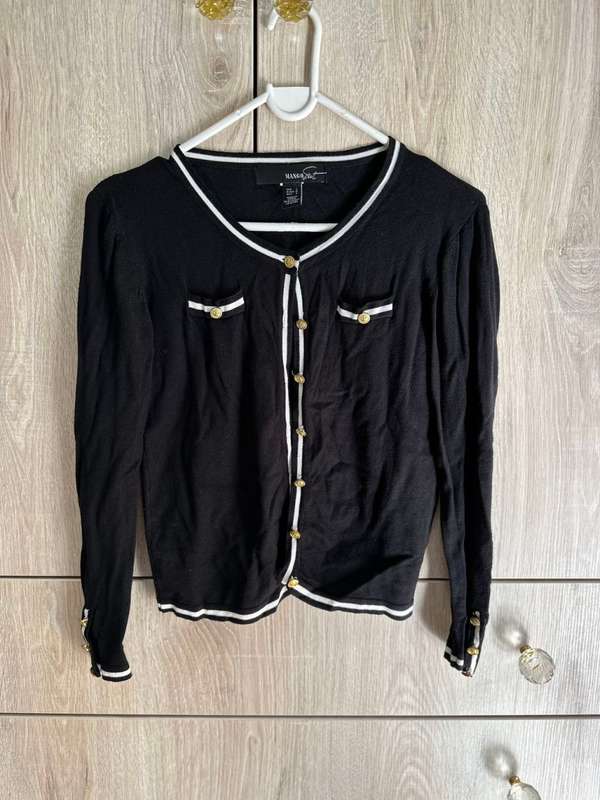 MANGO BLACK AND WHITE KNITWEAR TOP FOR Women Size S