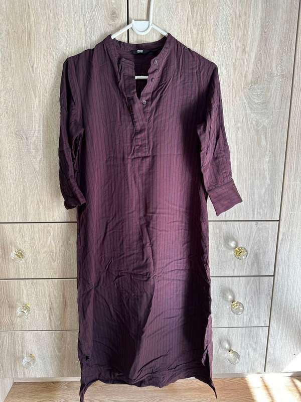 UNIQLO RED AND BLUE STRIP LONG DRESSING FOR WOMEN SIZE S