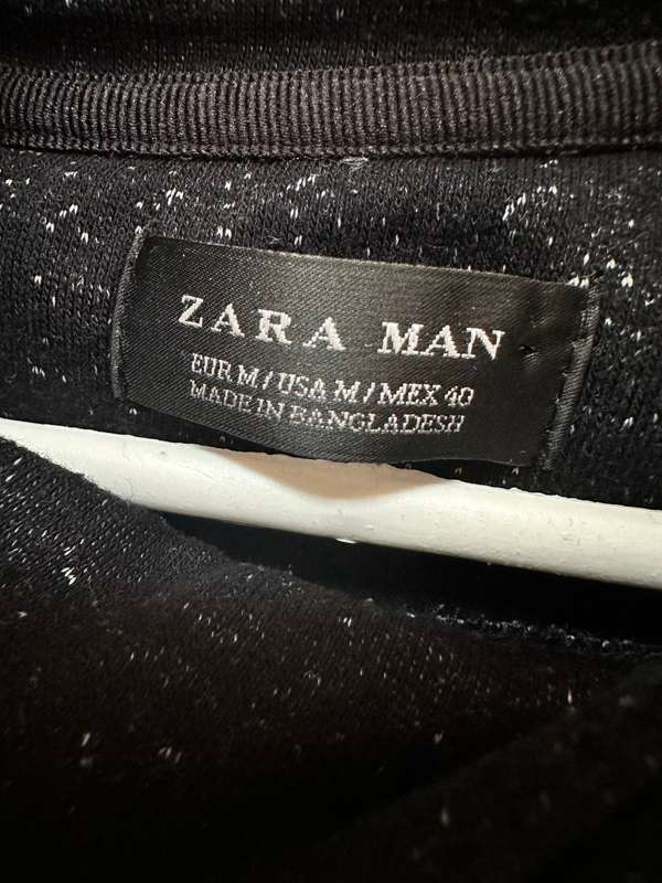 ZARA MEN BLACK MARBLE SWEATER SIZE M