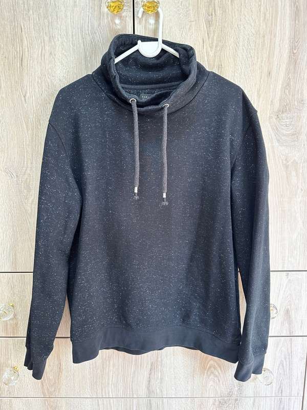 ZARA MEN BLACK MARBLE SWEATER SIZE M
