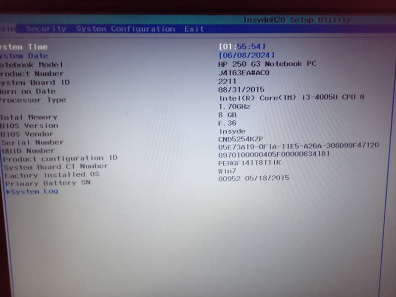 HP G250 G3, Core i3, 8GIG RAM,500GIG HDD Laptop