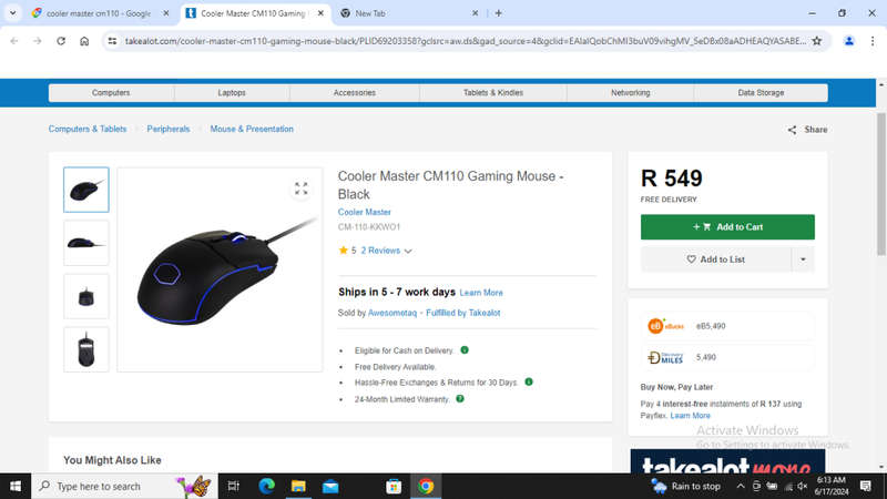 Retail - R549 LED -- Cooler Master CM110 Gaming Mouse