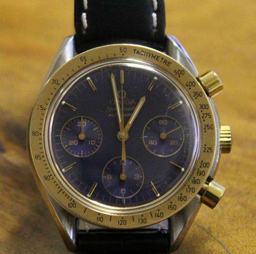 Omega Speedmaster Tachymetre with Gold Bezel, Crown & Pusher buttons