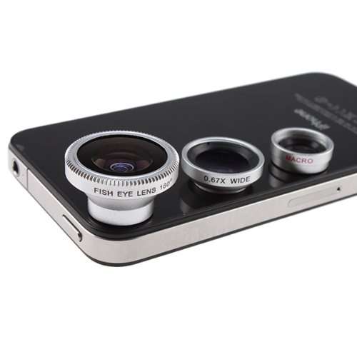 Magnetic Wide Angle Lens/Macro lens+ Fish Eye Lens For Apple Iphone 4,5