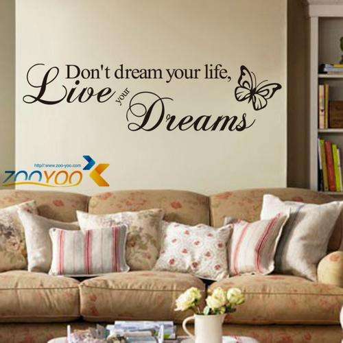 Live Your Dreams Wall Decal Cheap Shipping!!!