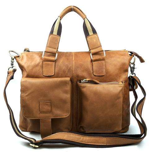 100% Real COWHIDE LEATHER Laptop Bag-For Sony,Apple Mac,Samsung ..ect-Courier Available-Great Gift!!
