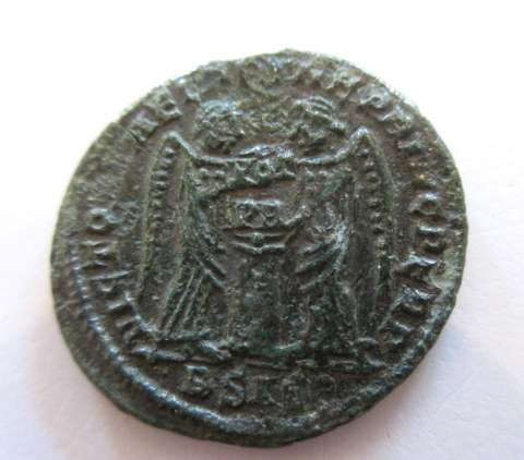 AN ANCIENT COIN CONSTANTINE 319 AD-----Over 1600 years old--Guaranteed authentic---Excellent detail.
