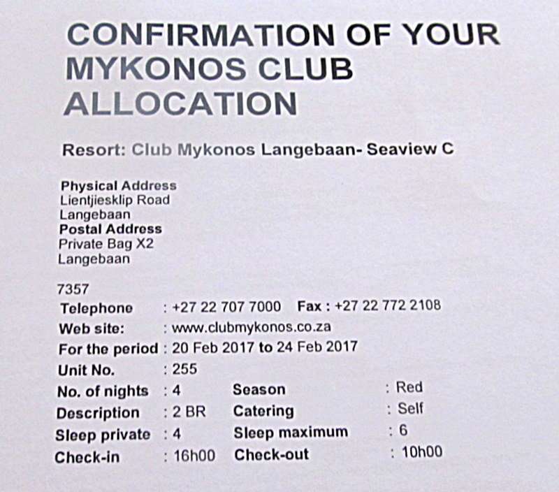 A MIDWEEK AT MYKONOS WESTERN CAPE--6 SLEEPER---20th to 24th February--BUY NOW