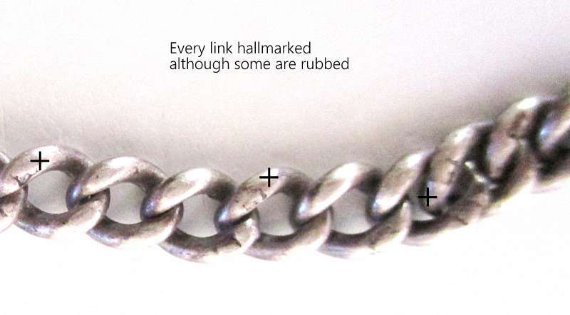 A HALLMARKED SILVER WATCH CHAIN--EVERY LINK HALLMARKED