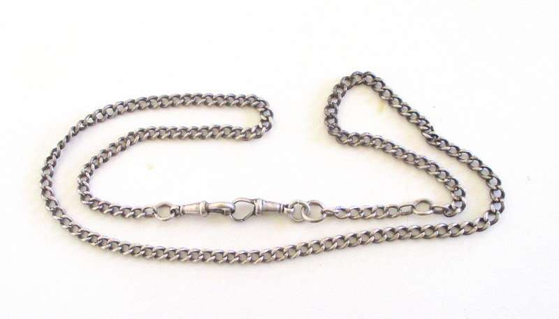 A HALLMARKED SILVER WATCH CHAIN--EVERY LINK HALLMARKED