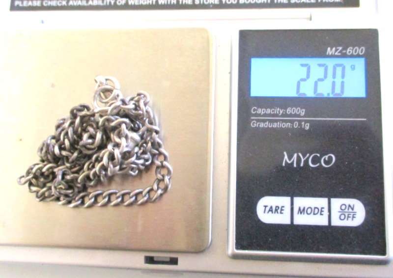 A HALLMARKED SILVER WATCH CHAIN--EVERY LINK HALLMARKED