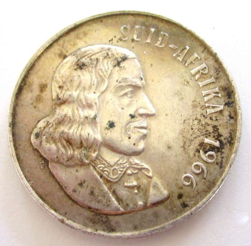2 1966 SOUTH AFRICAN ONE RANDS --,800 SILVER
