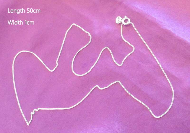 A DAINTY SOLID SILVER  CHAIN--NEW---50cm