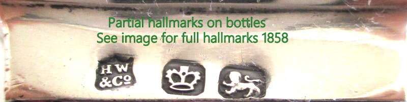 A PAIR OF HALLMARKED SILVER INKWELLS --SHEFFIELD 1858--Please see images and read description.