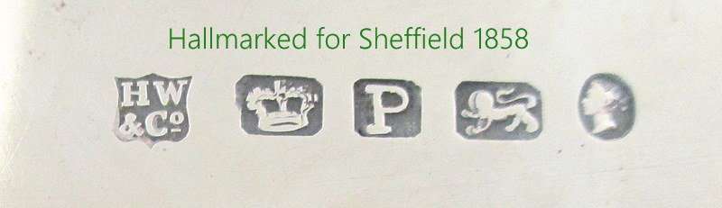 A PAIR OF HALLMARKED SILVER INKWELLS --SHEFFIELD 1858--Please see images and read description.