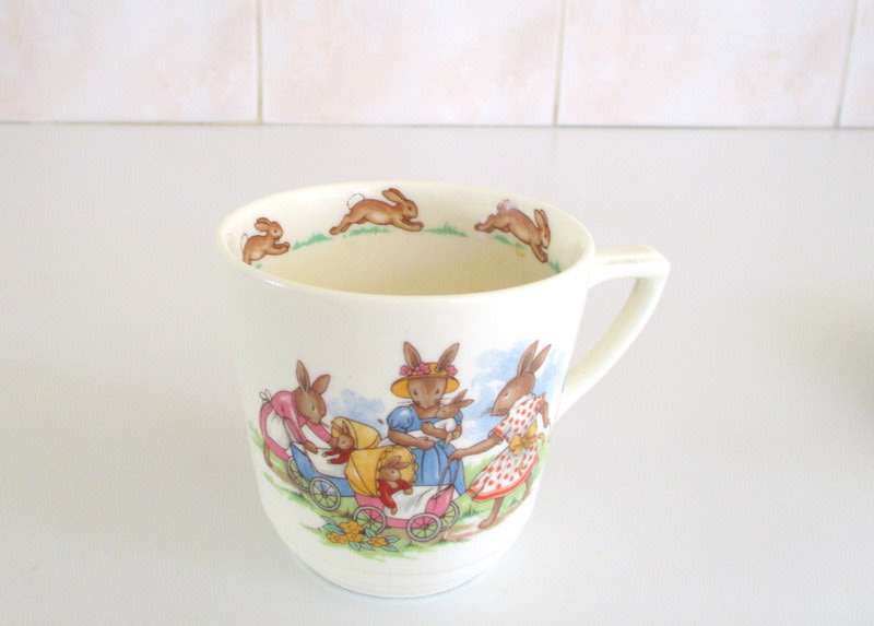 A ROYAL DOULTON BUNNYKINS CUP AND SAUCER---PERFECT (B)