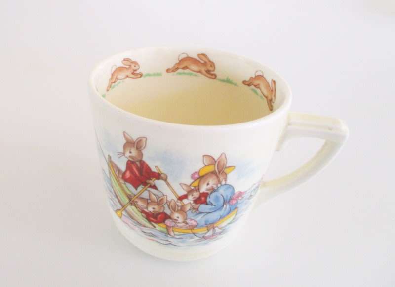A ROYAL DOULTON BUNNYKINS CUP AND SAUCER---PERFECT (A)