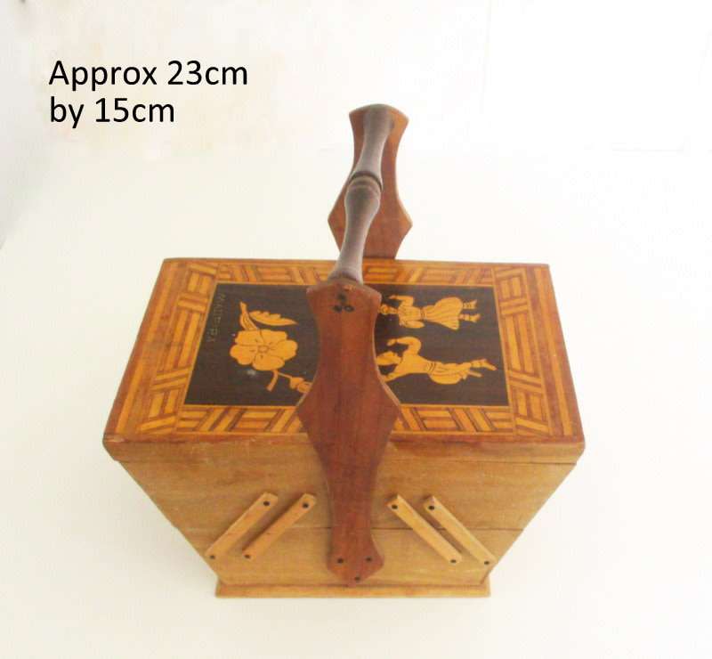 A SMALLER VERSION OF THE CONCERTINA SEWING BOX--INLAID