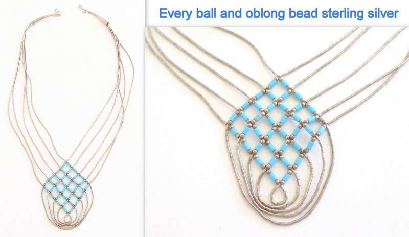 A VINTAGE STERLING SILVER NECKLACE --RARE
