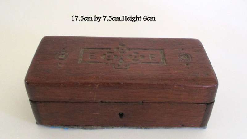 TRENCH ART--A HANDMADE WOODEN BOX APPARENTLY  MADE FOR A SOLDIERS SWEETHEART
